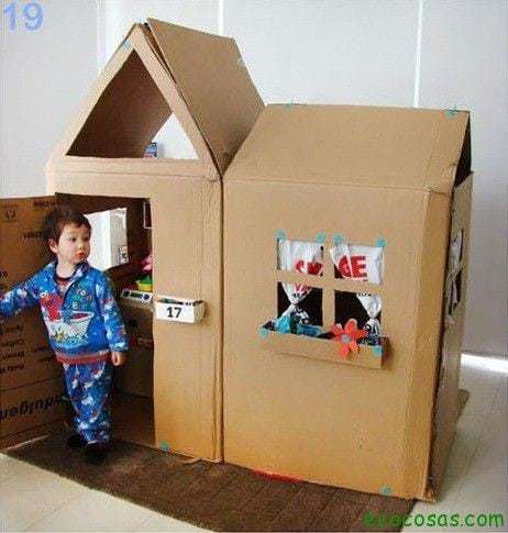 casa de carton  25 formas de reciclar cajas de cartón para que tus hijos se diviertan