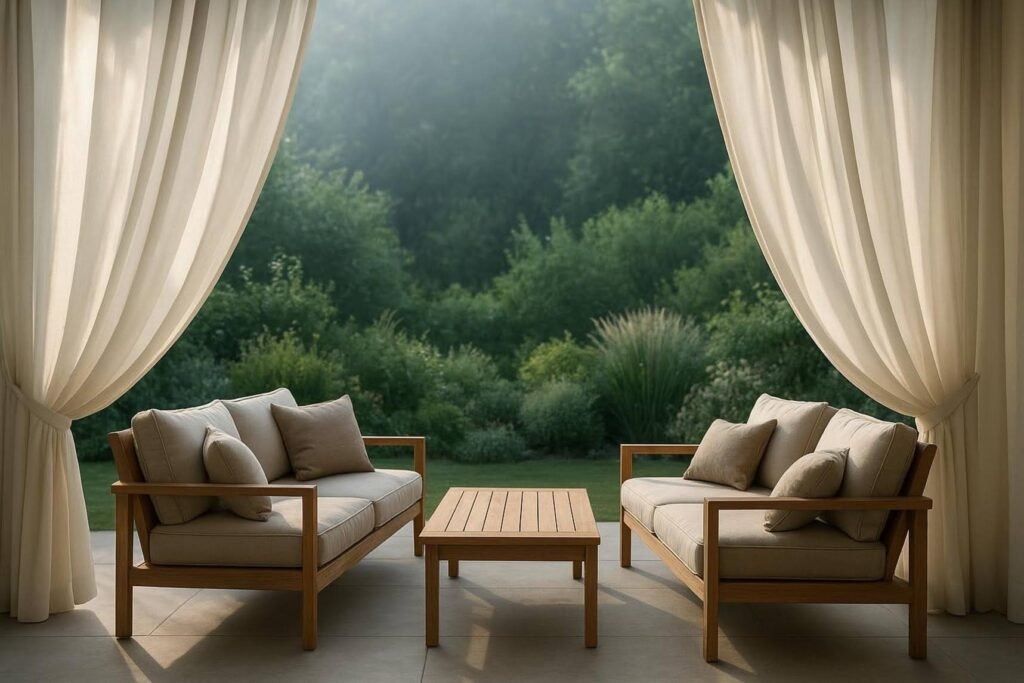 Ideas de elegantes cortinas impermeables para exteriores para vivir al aire libre 1
